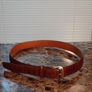 Brighton Leather Belt with Gold Tone Hardware
